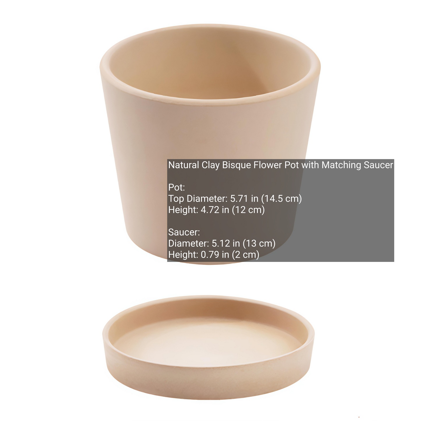 Modern Ceramic Bisque Flower Pot & Saucer Set