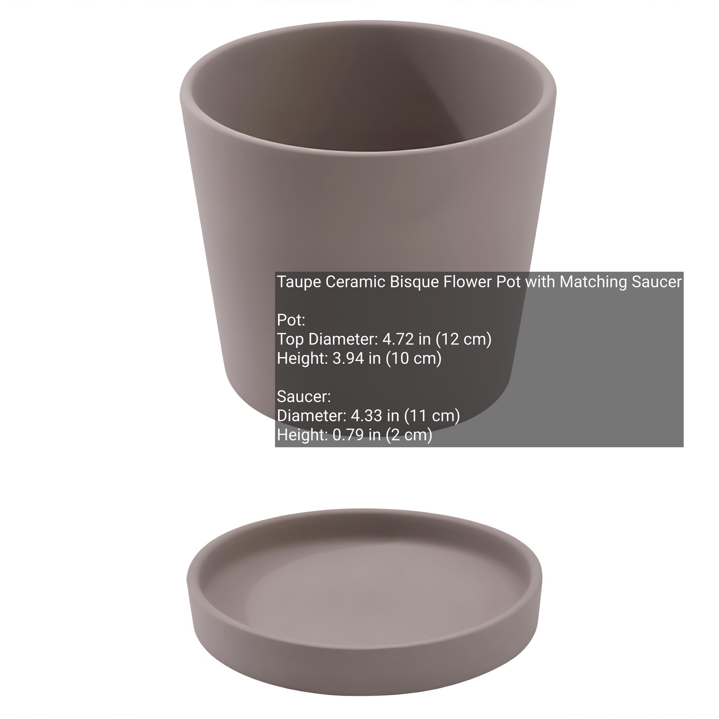 Modern Ceramic Bisque Flower Pot & Saucer Set