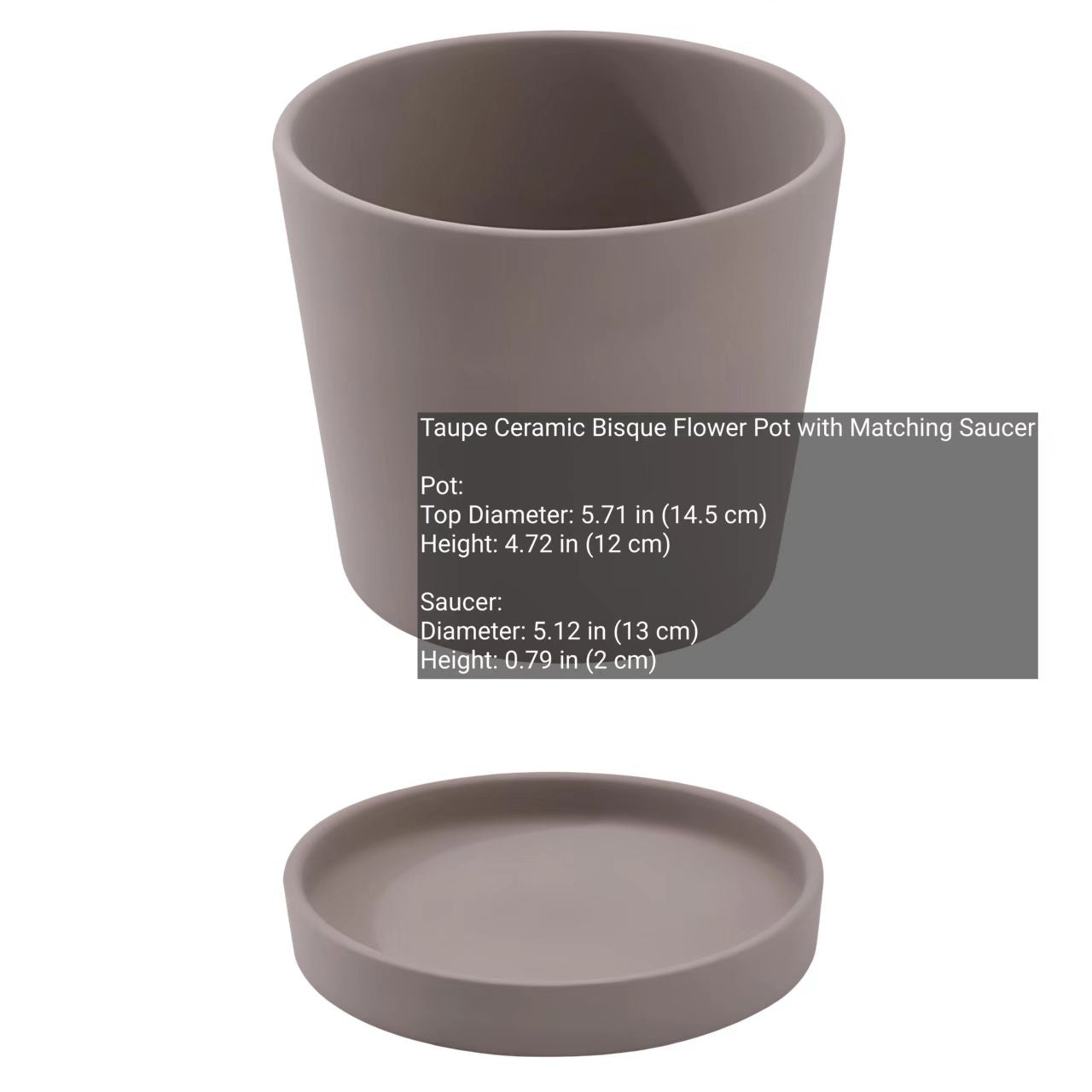 Modern Ceramic Bisque Flower Pot & Saucer Set