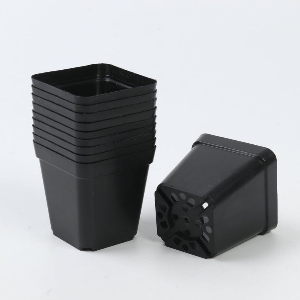 50 Pcs Black Plastic Nursery Pots
